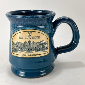 Deneen Pottery Stoneware Coffee Mug The Gathering Orlando FL USA Blue Souvenir